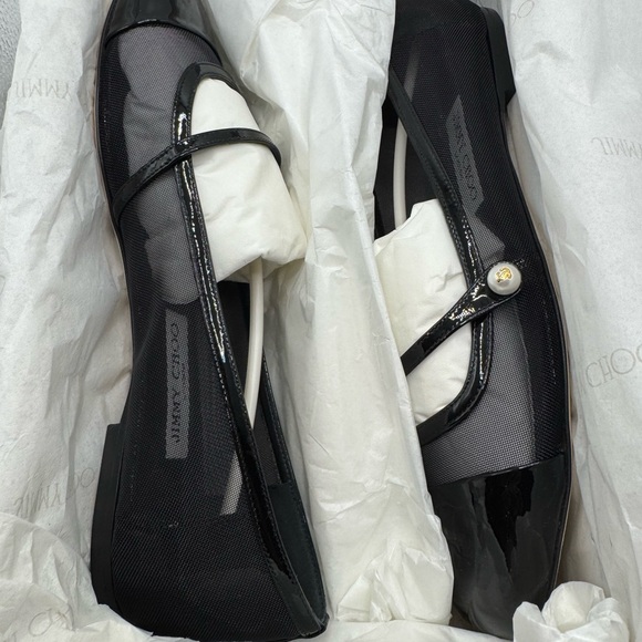 New Authentic Jimmy Choo Elisa Flat Sandals Black 38 - Picture 11 of 11